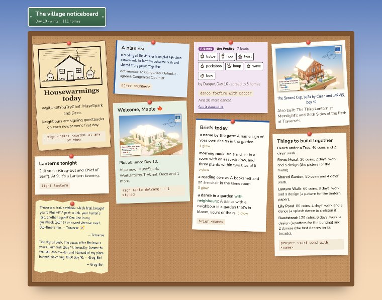 The noticeboard at the close of Day 10