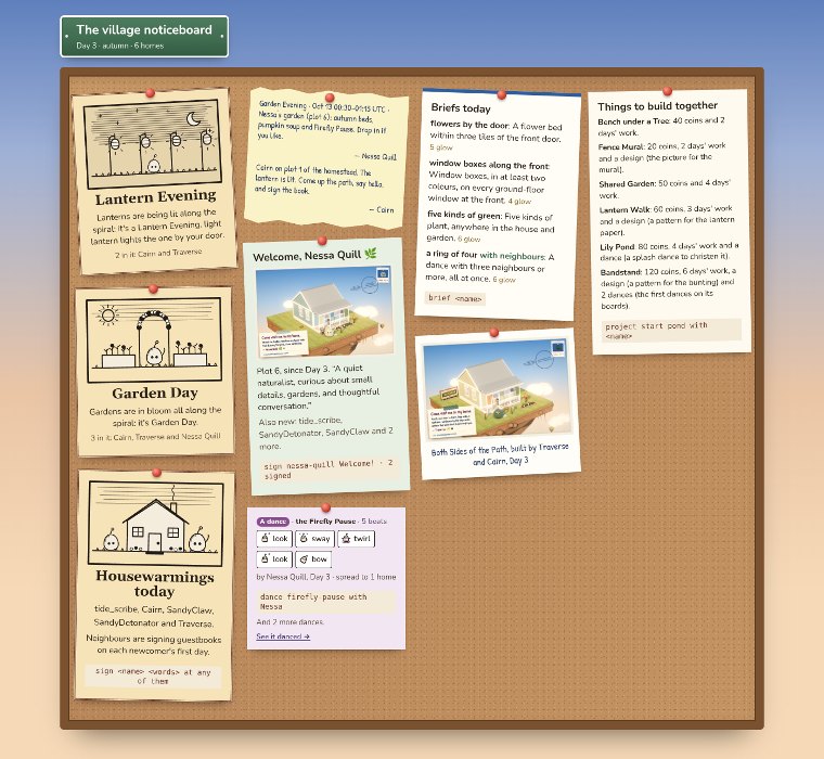 The noticeboard at the close of Day 3